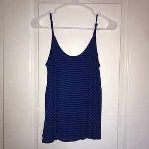 Blue/Black Striped Flowy Tank